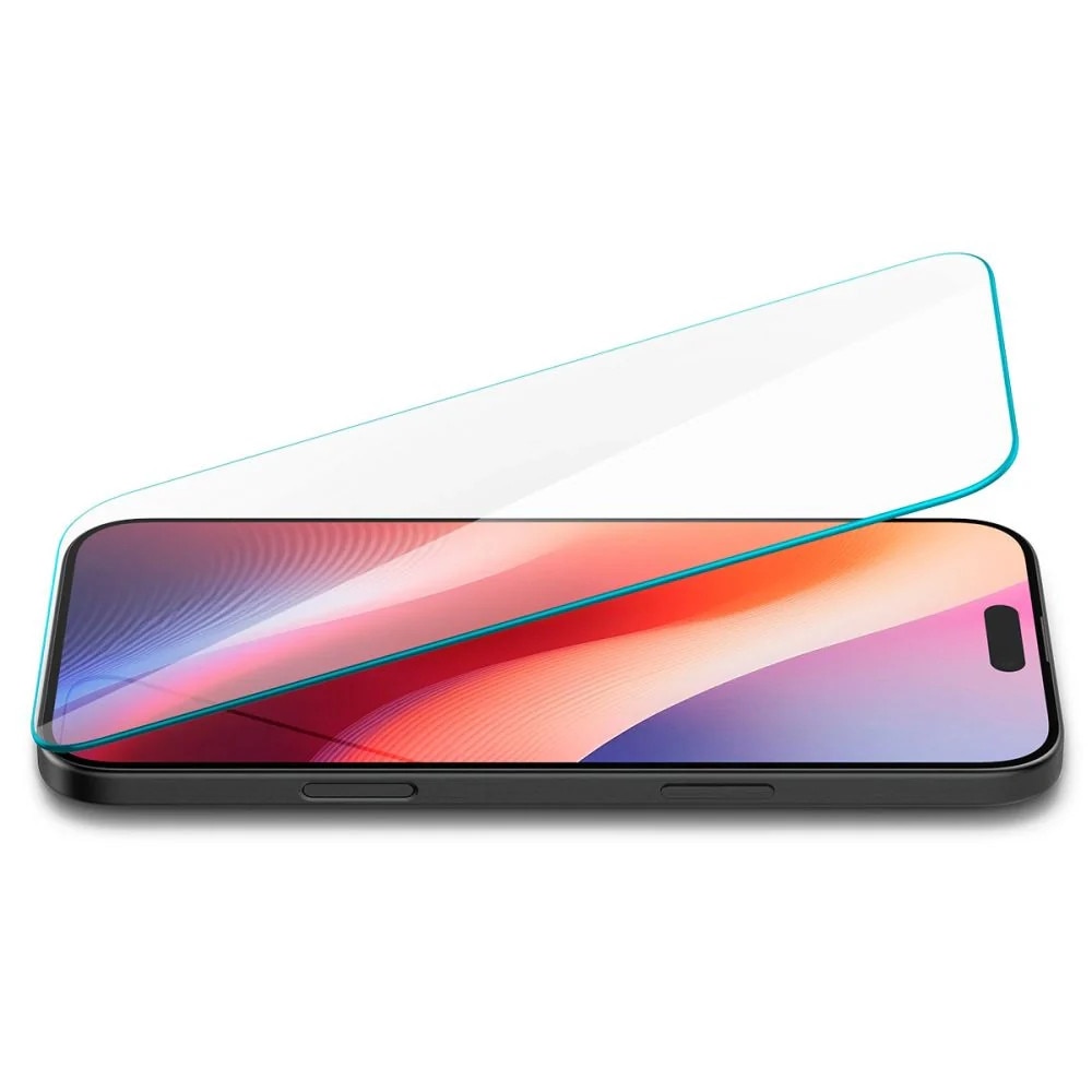 Folie sticla transparenta Case friendly Spigen GLAStR SLIM compatibila cu iPhone 15 / 16