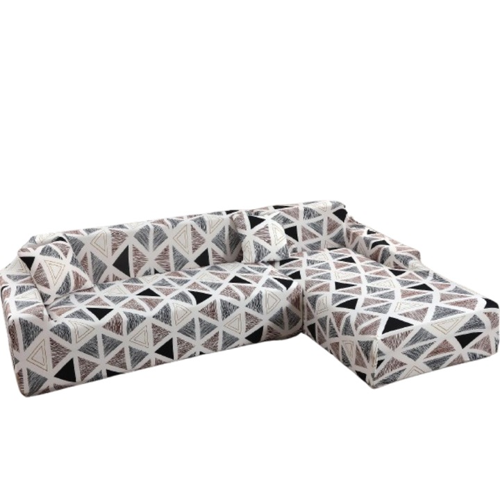 Husa elastica pentru coltar, Comfort, Elastan, 145x185cm/185x230cm, Imprimeu Non-Culori M1