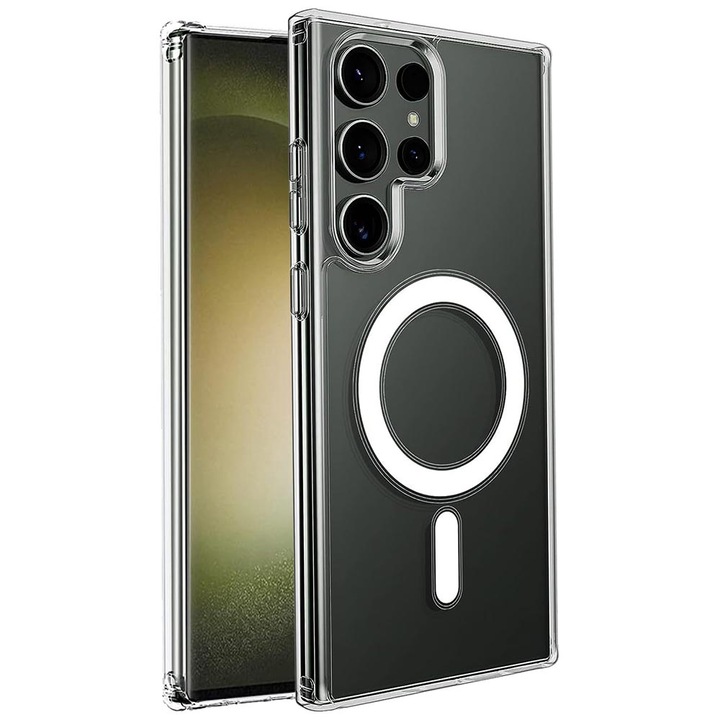 BestCase® Husa Anti Shock 1.5mm, Pentru Samsung Galaxy S23 Ultra, Tehnologie MagSafe, Protectie Camera, Transparent