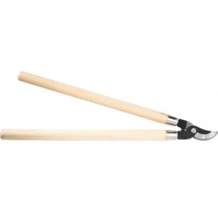 Kertészeti olló, TOOLS WORD POLSKA, szénacél, 640 mm, ágak vágásához, 30 mm, fa nyél, ezüst/natúr
