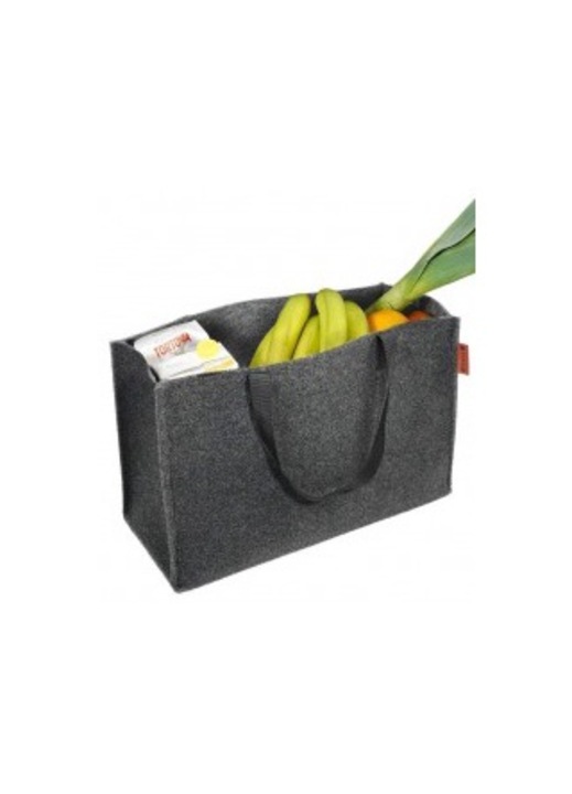 Geanta de cumparaturi, VOGO, 480x200x300mm, gri inchis, din velur