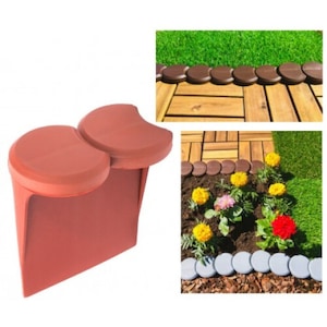 Set 20 palisade ecologice pentru gazon, RODlO, Plastic, 110x125mm, maro
