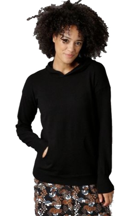 Pulover cu guler rotund, Aniston, Negru, 34