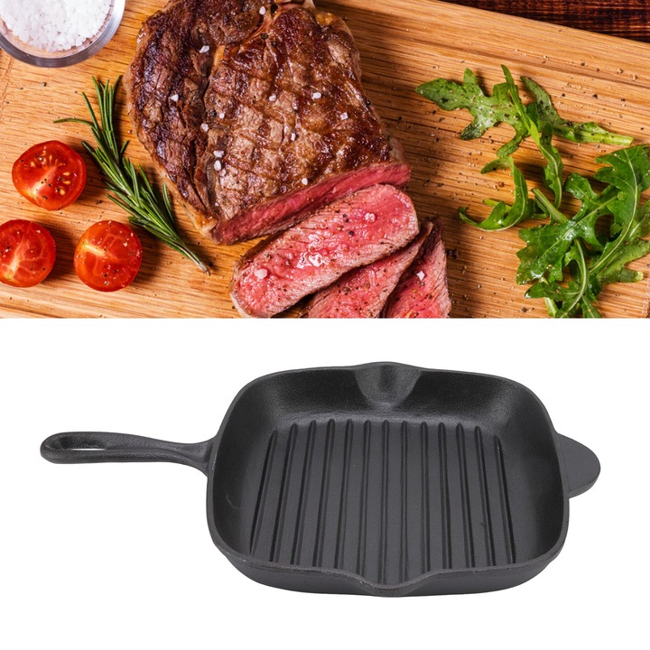 Jormftte öntöttvas serpenyő, nagy kapacitású, két furatú kivitel, 26cm