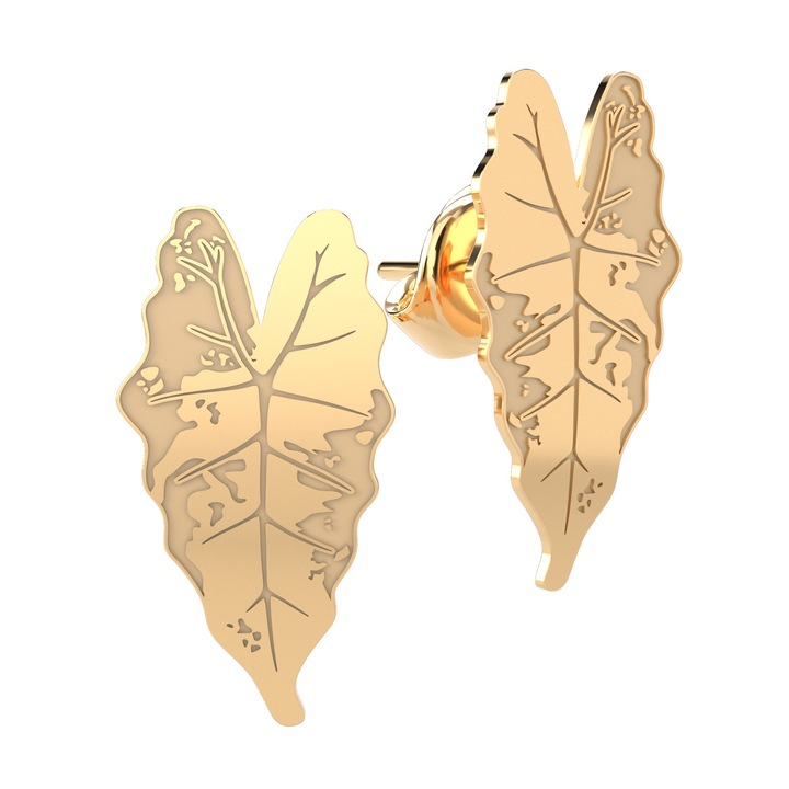 Cercei din aur galben 14K Alocasia