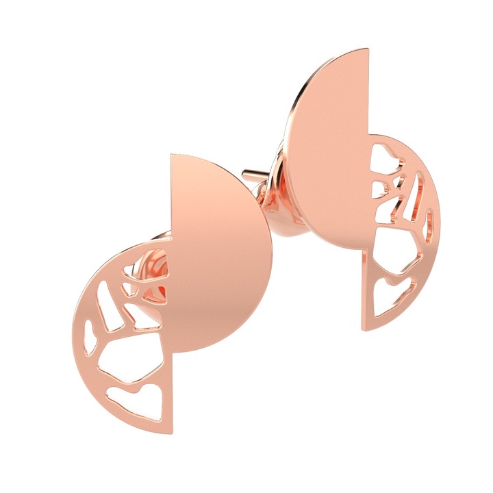 Cercei din aur roz 14K Reflection