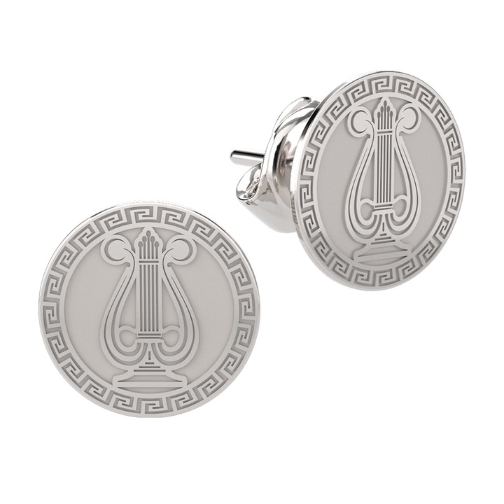 Cercei din aur roz 14K Harp