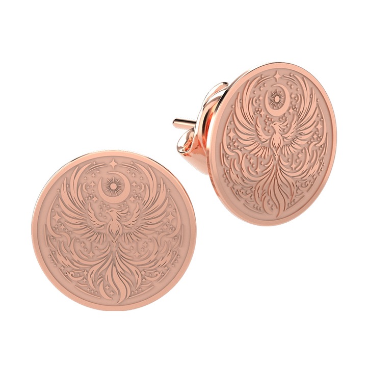 Cercei din aur roz 14K Phoenix