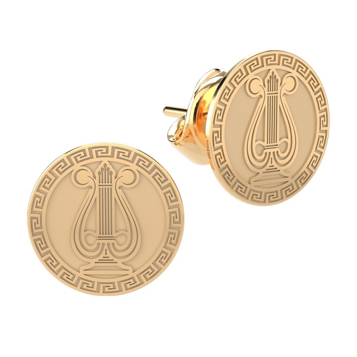 Cercei din aur galben 14K Harp