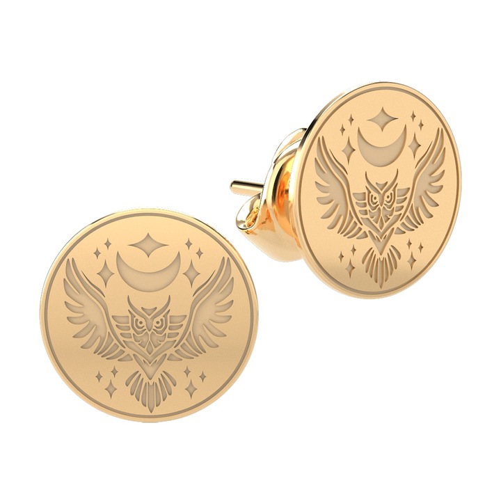 Cercei din aur 14K Owl