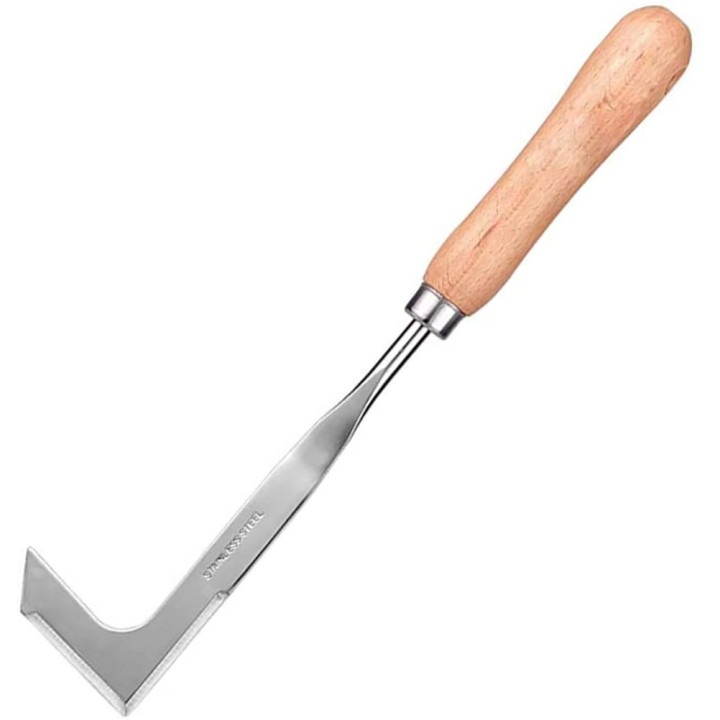 Jormftte rozsdamentes acél gyomláló kapa fa nyéllel, klasszikus dizájn, rozsdamentes, 304, 30x10cm
