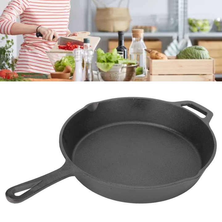 Jormftte öntöttvas serpenyő, 31cm, tapadásmentes, sokoldalú felhasználás