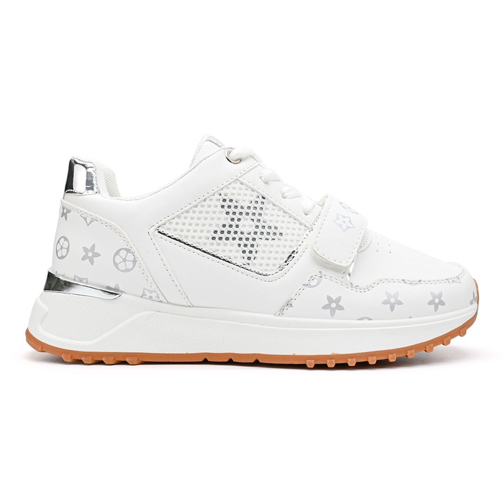 Pantofi sport De dama, cu insertii de plasa, D1342, Alb 39