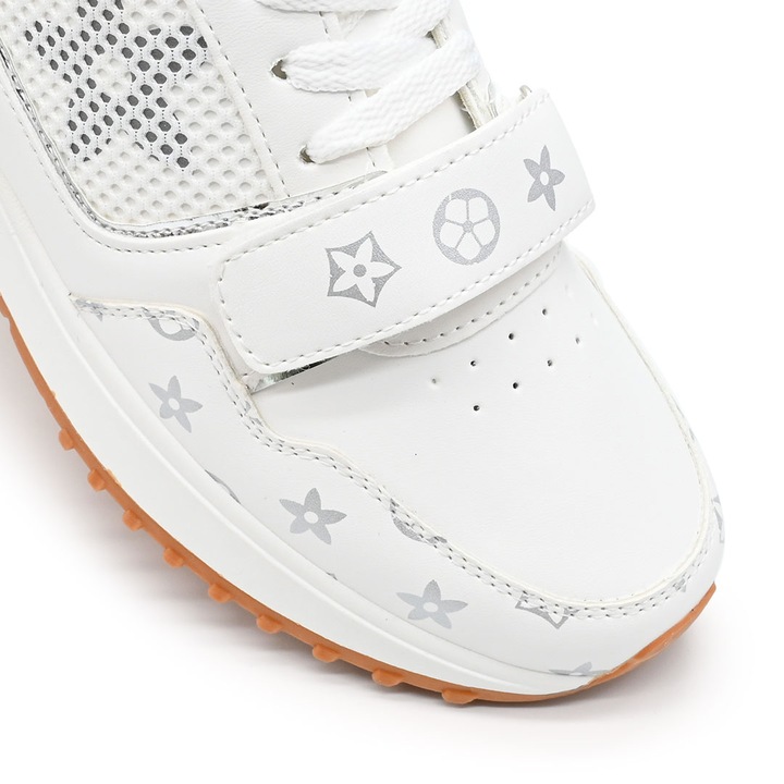 Pantofi sport De dama, cu insertii de plasa, D1342, Alb 39