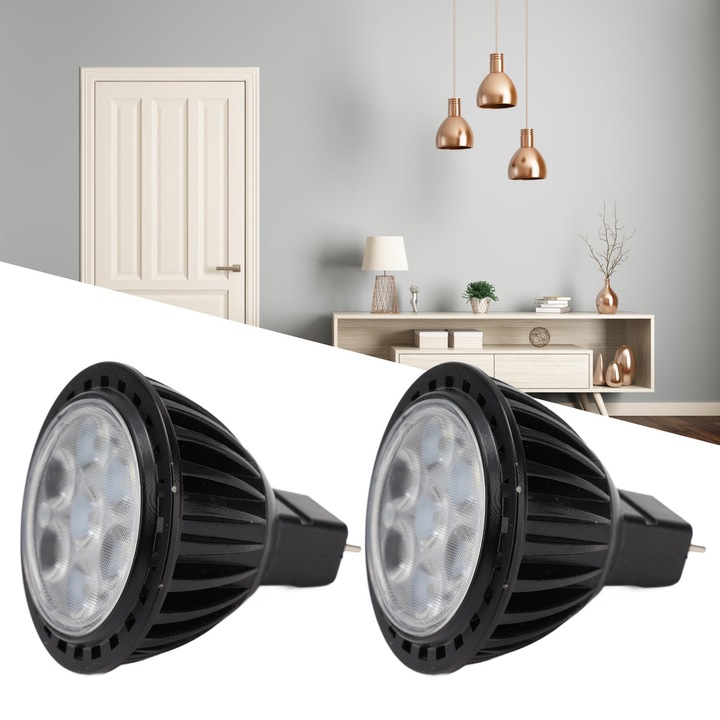 Longziming MR16 7W LED izzó, 7 LED, fehér, 2 darabos készlet