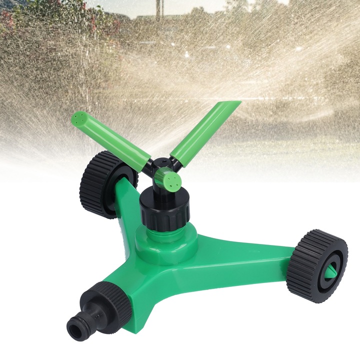 360°-ban forgó locsolófej, hosszú ívű, 3 karú, ABS, 19,5x12,5 cm