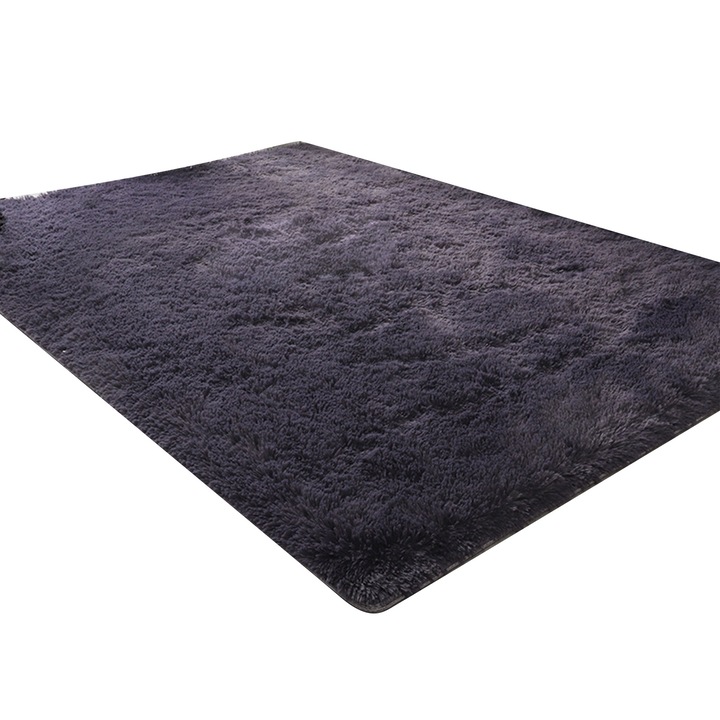 Szőnyeg, longziming, lila szürke, 160x120cm, poliészter anyag, csúszásmentes kivitel