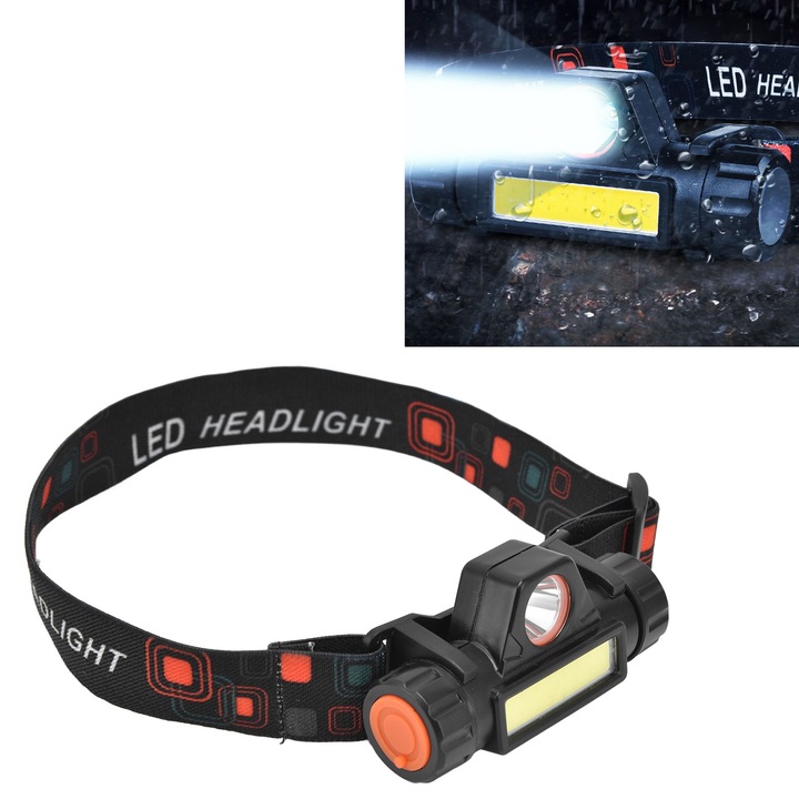 Фенер Jormftte COB, USB, водоустойчив, 2 режима, 8.3x4.5x3.5cm