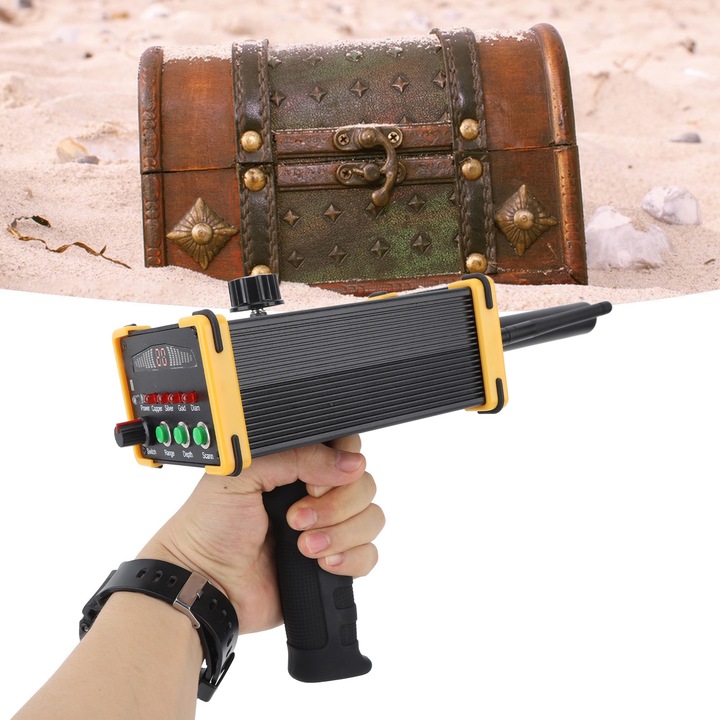 15 m-es föld alatti fémdetektor 1000 m-es alumínium bányászati fémdetektor sárga keretű nagy érzékenységű fémkereső kerti farmhoz