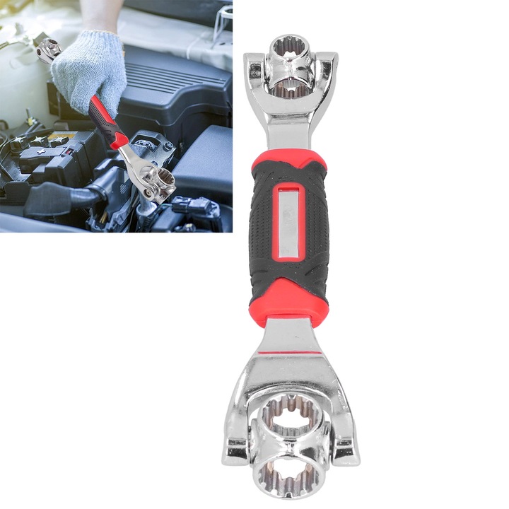 Универсален гаечен ключ Jormftte 48 в 1, въртящ се на 360°, карбонов, 25x4,5x3,5 см