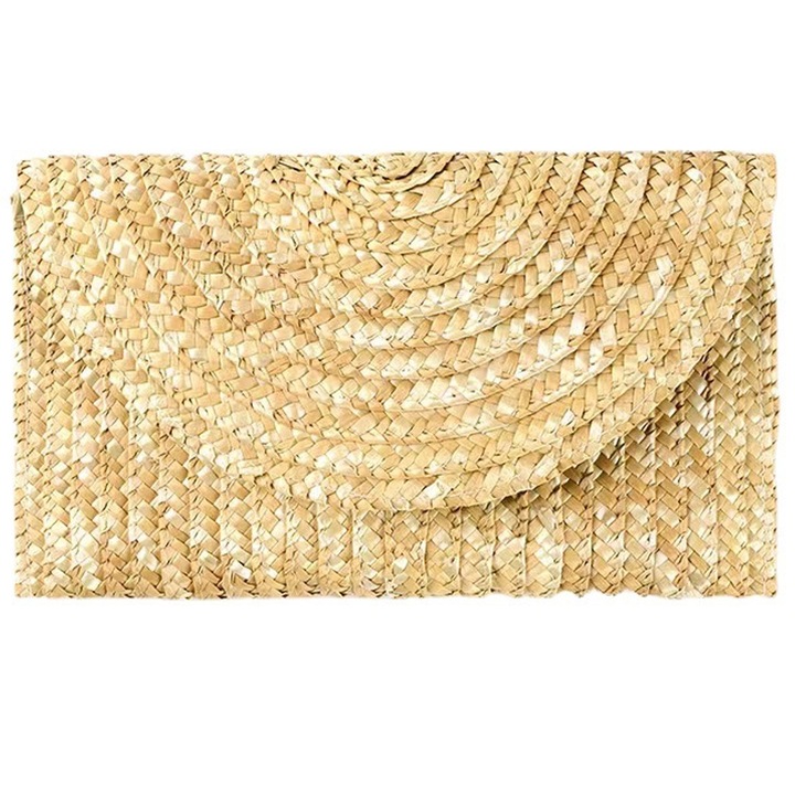 Сламена вечерна чанта, ръчно изработен модел, ярки цветове, магнитно закопчаване, различни размери