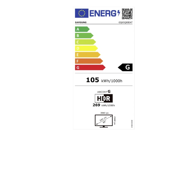 Televizor Samsung GQ65Q80DATXZG QLED TV, 163 cm, 4K, UHD