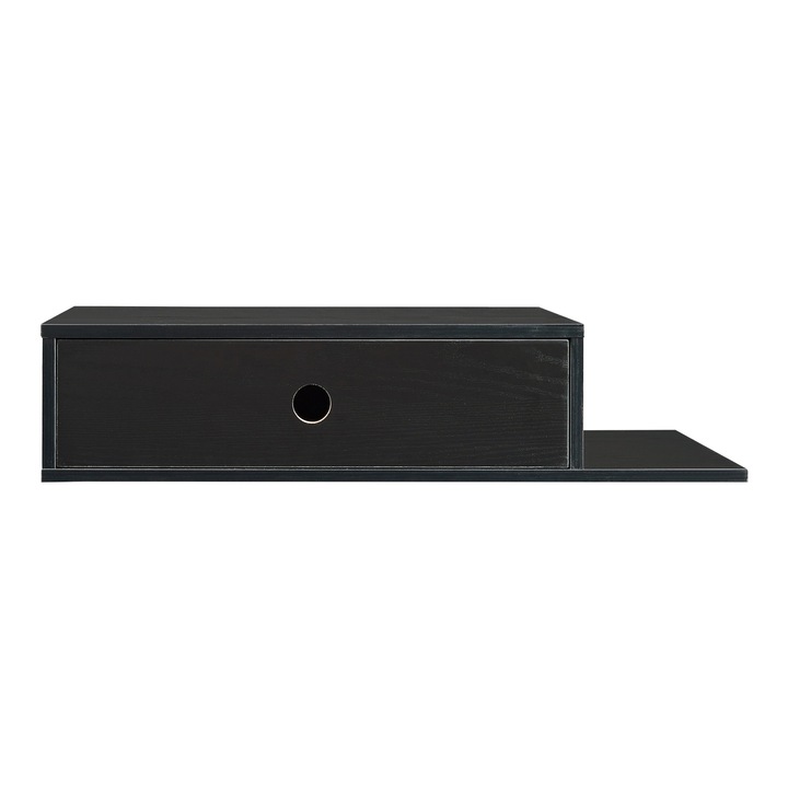 Raft, en.casa, PXCH-0041 Stor, 65 x 30 x 15 cm, 10 kg, pal, negru, montabil pe perete