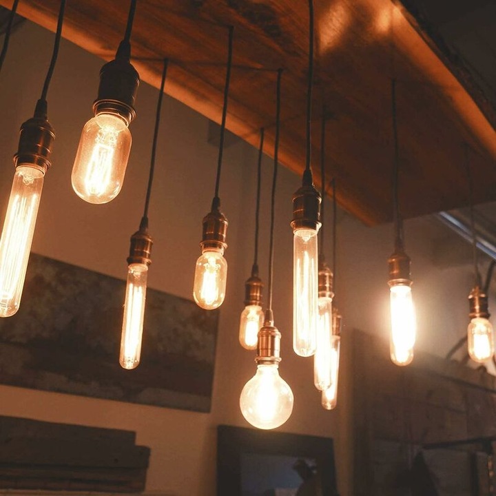 Set Suport de bec vintage E26, suport lampa retro din ceramica ...