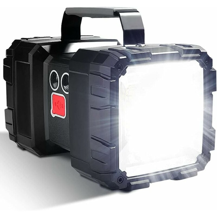 LED фенер, Mmgoqqt, ABS, 10000 mAh, 7 режима, водоустойчив, 500 m, черен