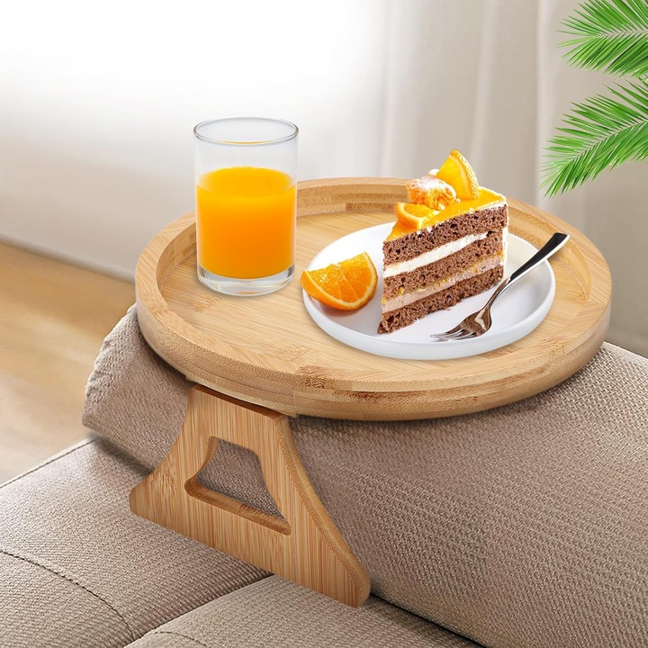 Tava de servire, AMRINUGL, design ajustabil, bambus natural