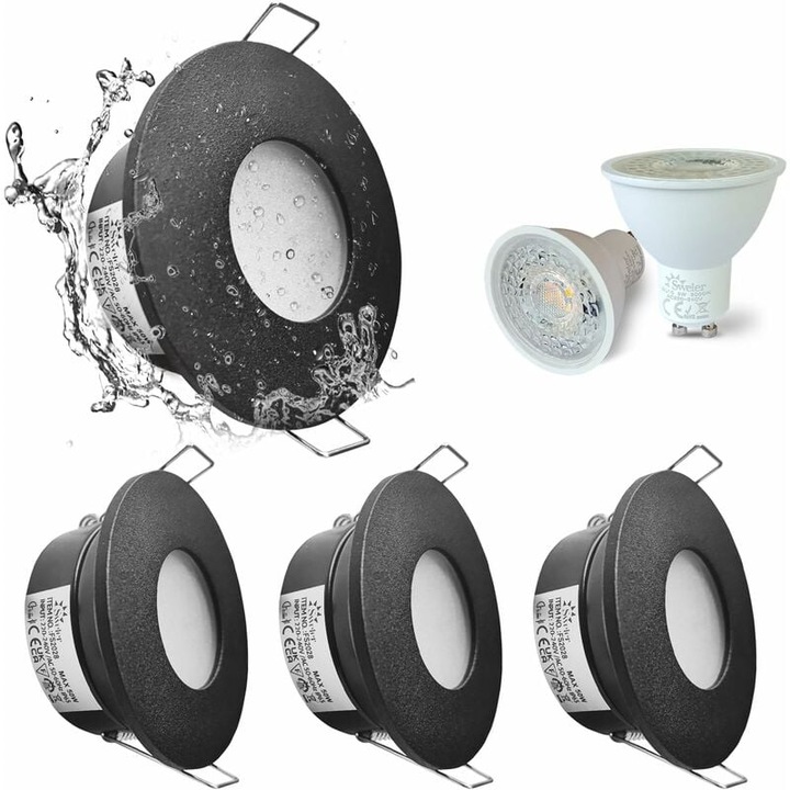TNEAYWHE süllyesztett spotlámpák, 180 fokos állítható forgatás, fényerő-szabályozható, egyszerű telepítés, 68 mm-es vágási méret, fehér