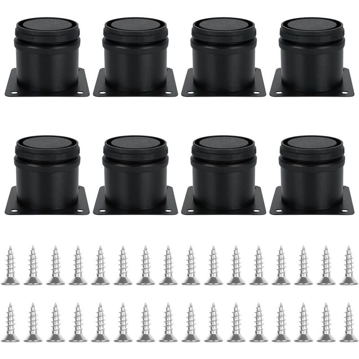 Set 8 picioare de mobilier, AMRINUGL, Negru