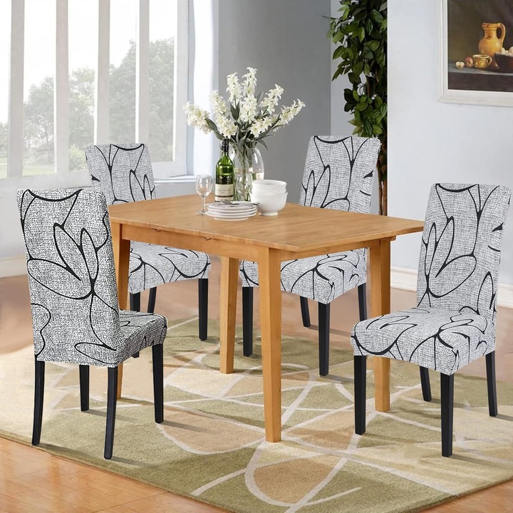 Husa de scaun lavabila, AMRINUGL, elasticitate bidirectionala, protectie impotriva petelor, multicolor, dimensiuni universale