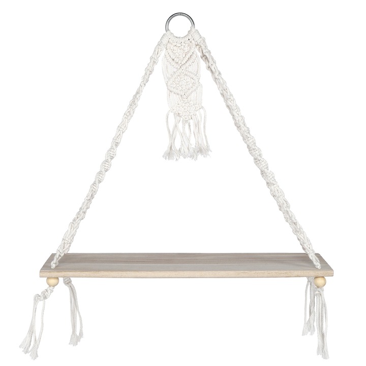 Dekoratív polcok természetes pamutból, Jormftte, növénytartó, 45 cm, modern stílusú, könnyen összeszerelhető