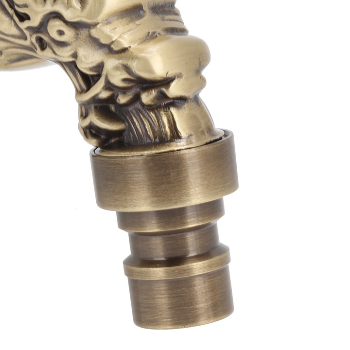 Санитарен кран, Mmgoqqt, стенен монтаж, месинг, 11x13см, за пералня, топла и студена вода