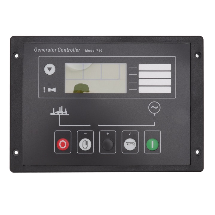 Generátor vezérlőpanel, Mmgoqqt, ABS, 21x14,7x3,6cm, felügyeleti és védelmi funkciók, automatikus indítás.