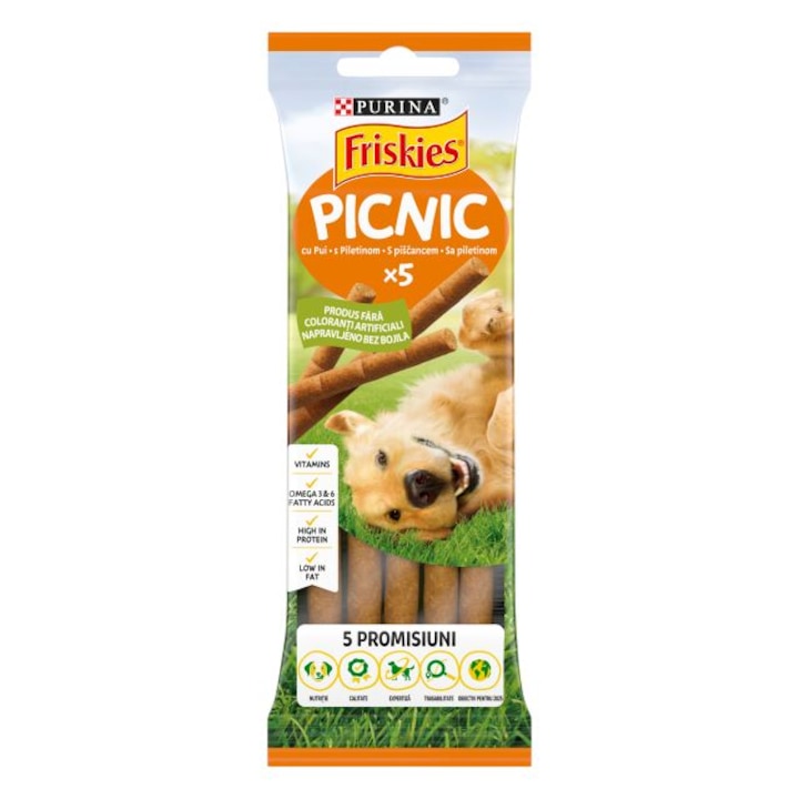 Лакомство за кучета, PURINA FRISKIES, Dog Picnic, за кучета в зряла възраст, Пиле, 42g