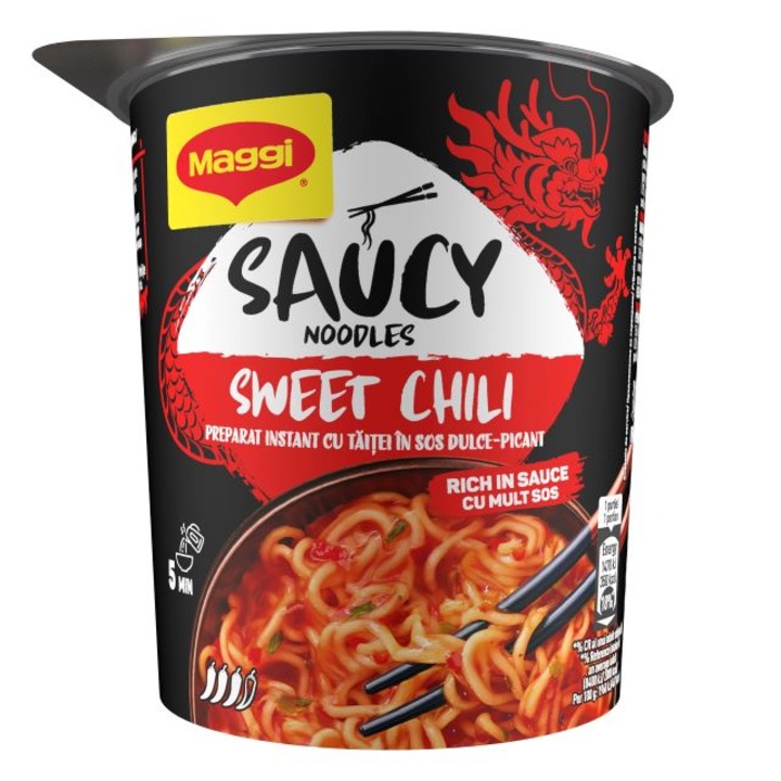 Спагетини в чаша, MAGGI Asia, с вкус на сладко чили, 75g