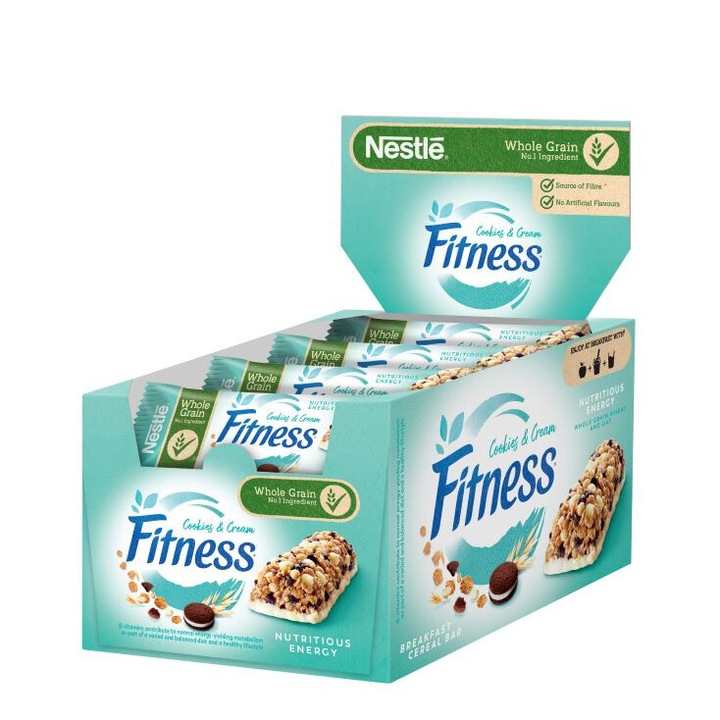 Кутия зърнени десерти, NESTLÉ FITNESS, Бисквитки, 16 бр. х 23.5g