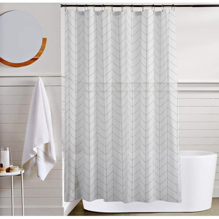 Perdea de dus ARGINTIE, 180x200cm, Efect metalic, Dreapta 2