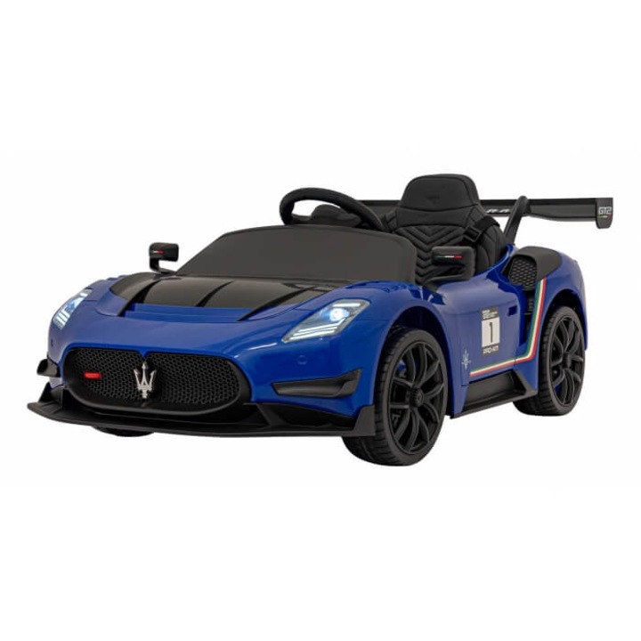 Masinuta electrica cu telecomanda MASERATI MC20 GT2, 12v, roti eva, 4x4, albastru