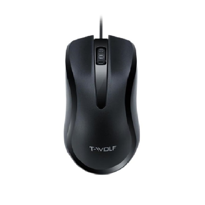 Mouse cu fir de lucru cu design ergonomic, mouse cu fir USB, mouse laptop desktop acasa si birou, mouse cu fir USB - negru