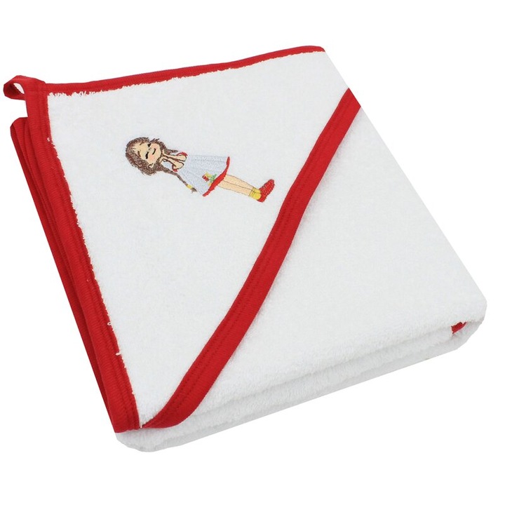 Prosop cu gluga, Iliana Cosanzeana, bumbac, alb, 80 x 100 cm