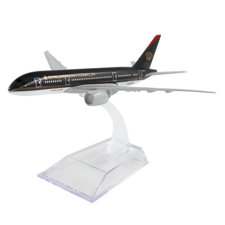 Модел на самолет Boeing B787 на Royal Jordanian Airlines, метал, 16 см, мащаб 1:400