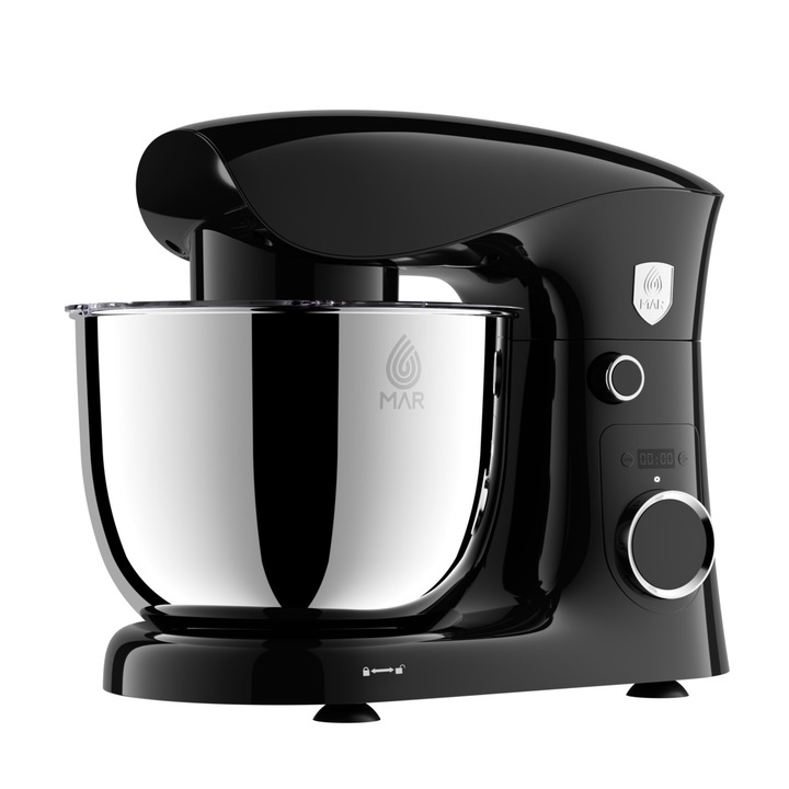 Планетарен миксер MAR MR-1001B, 10 скорости, 5.0L купа, 1500W, Черен