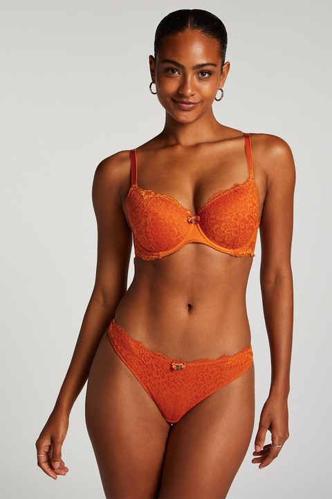 Hunkemoller, Сутиен с дантела и подплънки, Оранжев