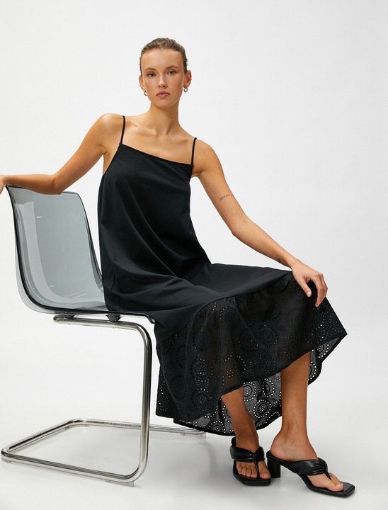 KOTON, Rochie lejera cu decolteu patrat, Negru, L