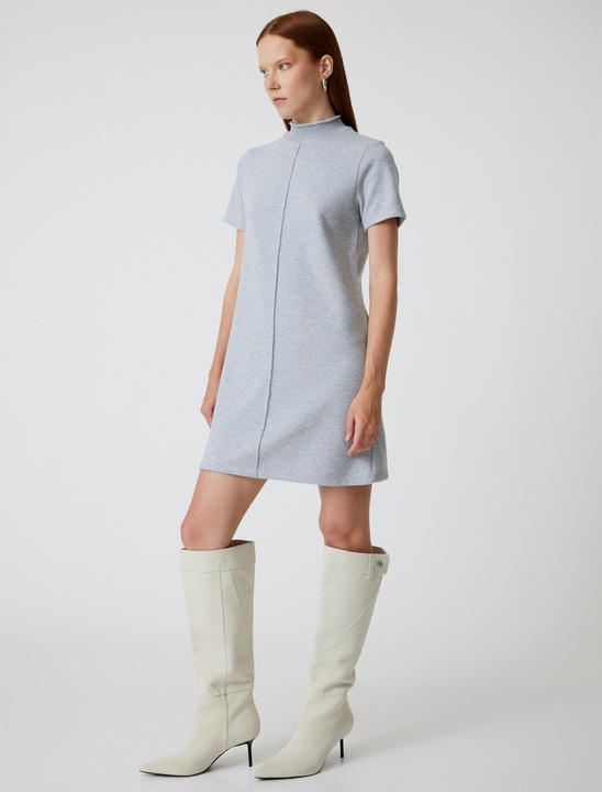KOTON, Rochie mini tricotata fin, Gri
