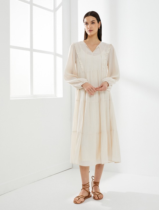 KOTON, Rochie midi texturata, Bej