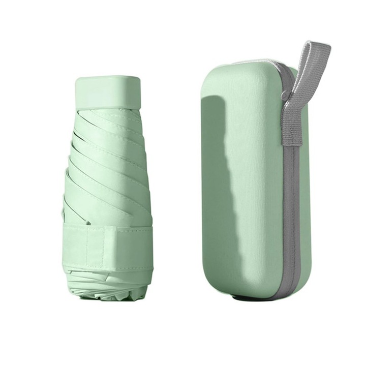 Mini összecsukható esernyő, UV UPF50, 90cm, 230g, Világos zöld